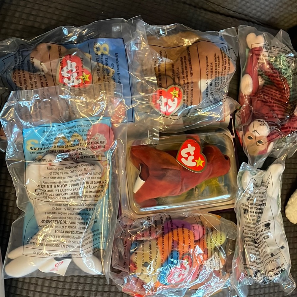 Assorted mini beanie babies from McDonald’s